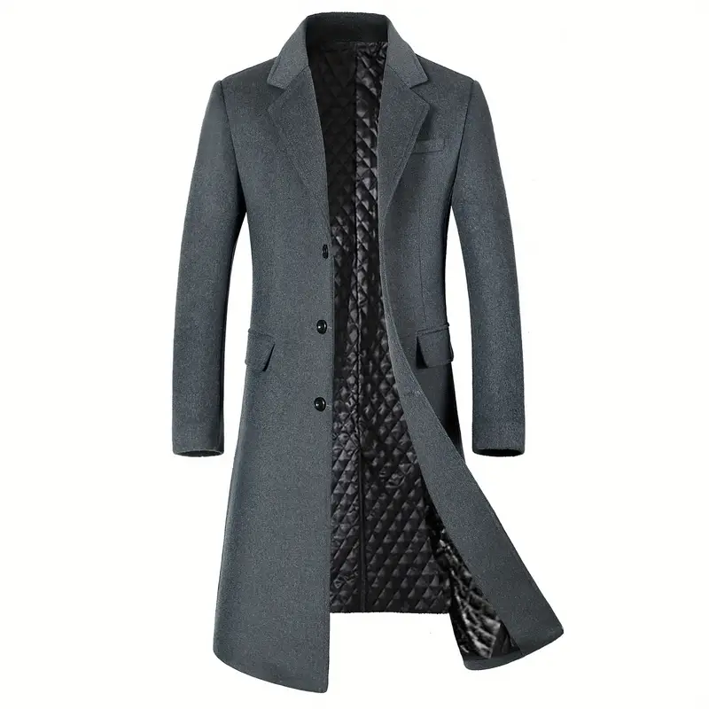 stylish blend men's trendy retro solid long sleeve coat - Temu stylish blend men's trendy retro solid long sleeve coat - Temu
